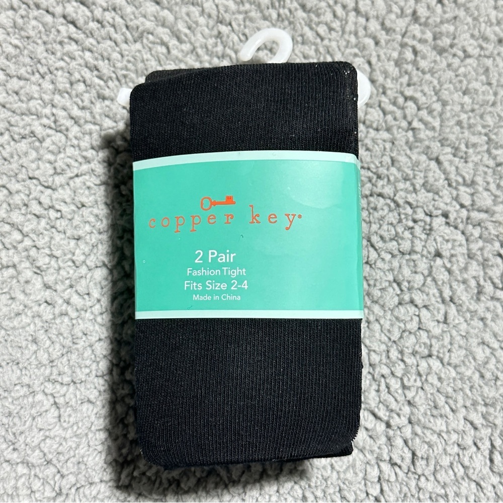 Copper Key Black Fashion Tights - 2 Pack